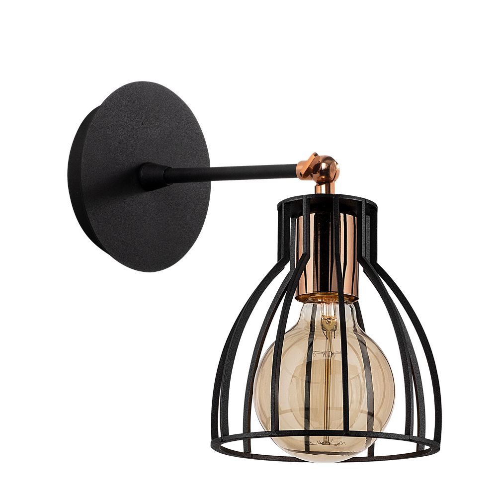 Kemah - N-1238 Crna i Brončana Zidna Lampa slika 4