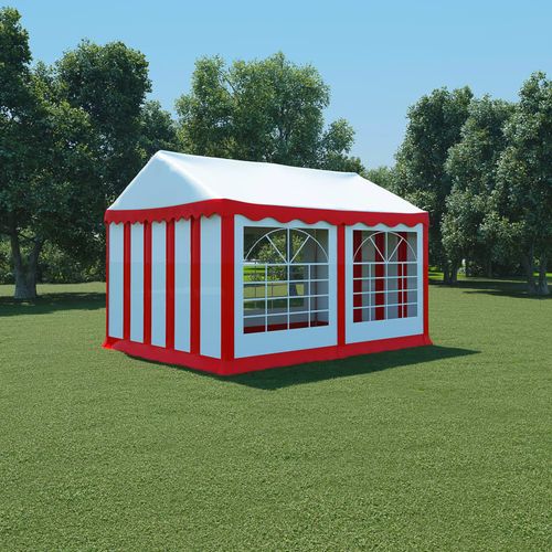 Vrtni šator od PVC-a 3 x 4 m crveno-bijeli slika 8