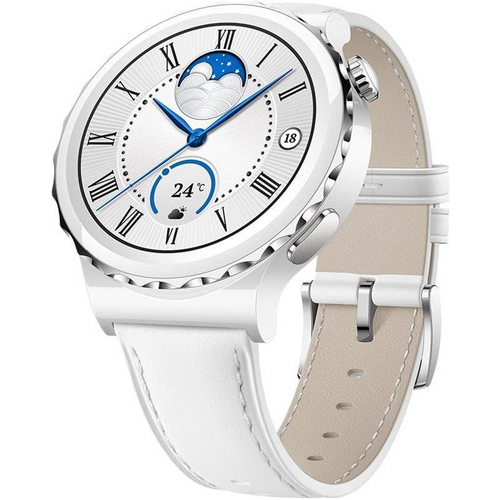 Huawei Watch GT 3 Pro 43mm, Leather White Strap slika 1