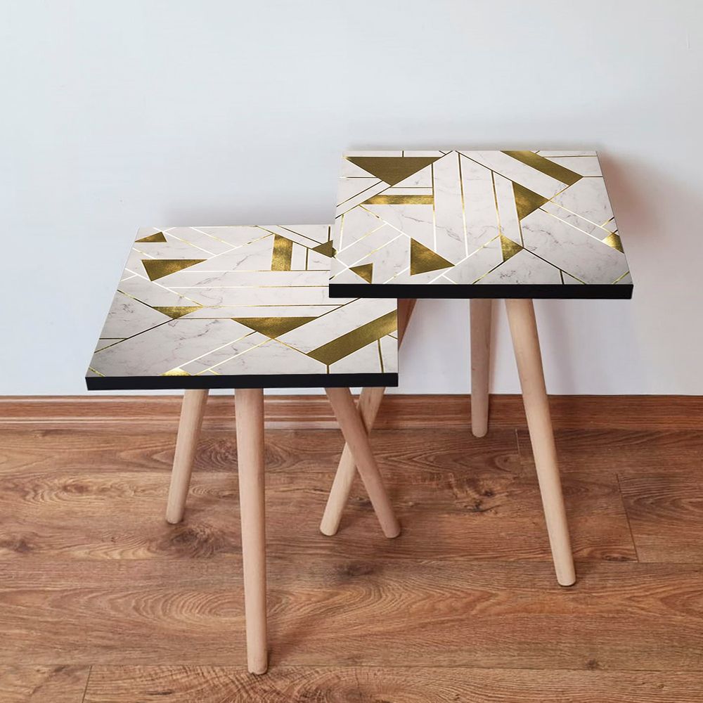 Nesting stolovi 2Shp231 - (2 komada) - boje: bijela, zlatna slika 1