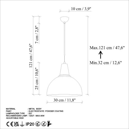 Opviq Luster Kure 2451 - svjetlo plavo slika 8