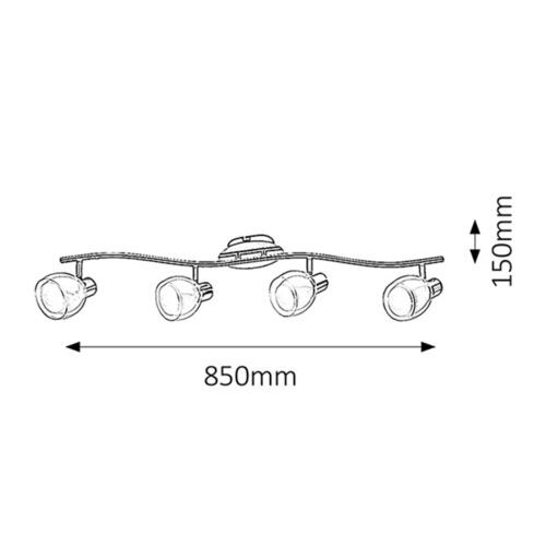 Rabalux Dave spot E14 4x40W hrom Spot rasveta slika 2