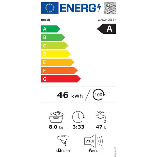 Bosch WAN24066BY Serija 4, Veš mašina, 8kg, 1200rpm, EcoSilence Drive, Dubina 59 cm slika 9