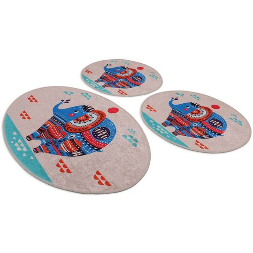 Etnic Multicolor Bathmat Set (3 Pieces) slika 3