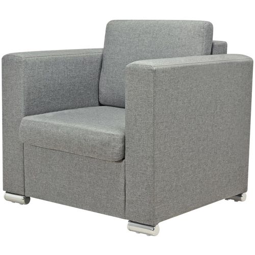 Trodijelni set sofa od tkanine svijetlosivi slika 32