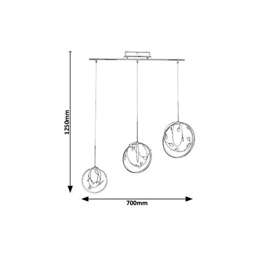 Rabalux Chrissy visilica, hrom/crystal, LED 20W slika 5