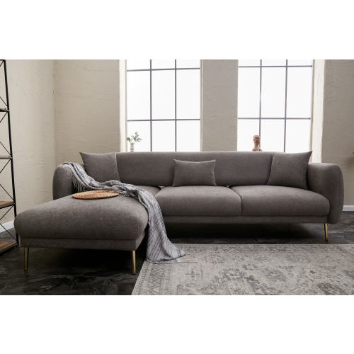 Atelier Del Sofa Kutna garnitura na razvlačenje, Sivo Zlato, Simena Left - Grey slika 1