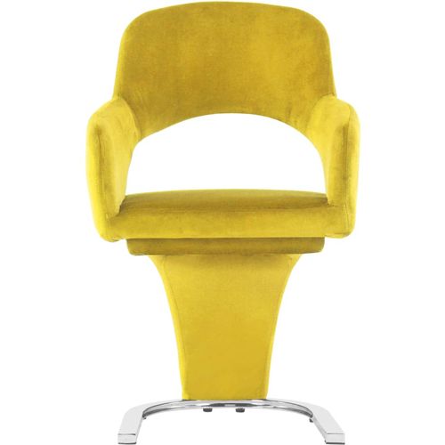 Blagovaonske stolice 2 kom žute baršunaste slika 10