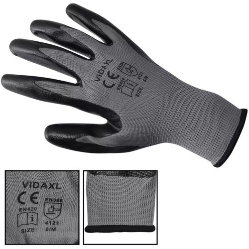 Radne rukavice Nitril 24 Para Sivo-Crne Veličina 8/M slika 10