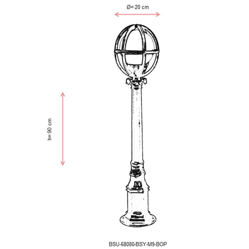 BSU-68080-BSY-M9-BOP Crna i Bijela Spoljna Podna Lampa slika 3