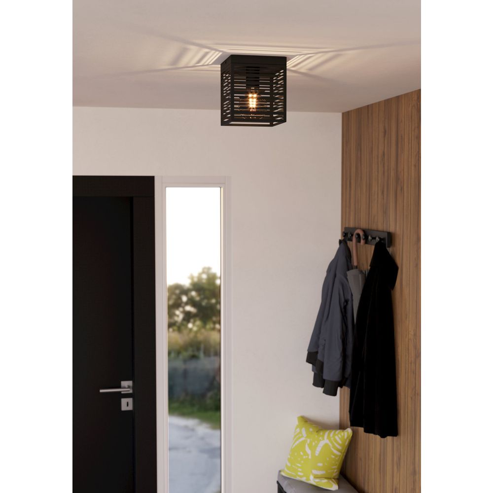 Eglo Stropna Lampa 'Piedritas' E27, Crna slika 2