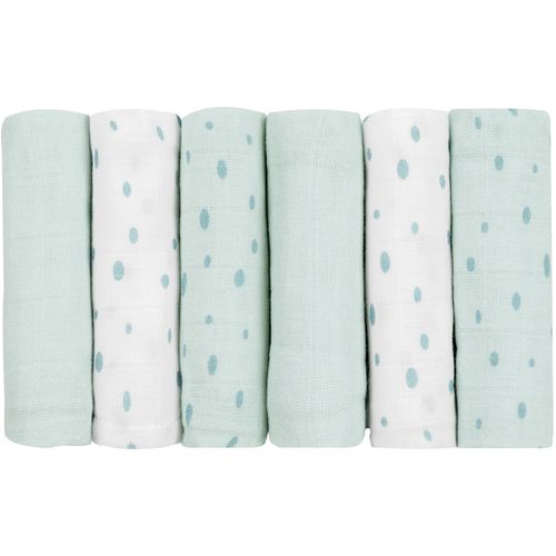 Kikka Boo muslin krpice 6 kom 30x30 - Dots Blue slika 1