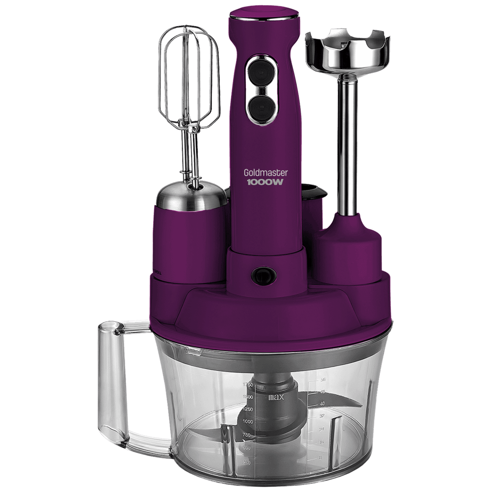Goldmaster Štapni mikser sa posudom, 5u1, 1000 W, Multipraktik - GM-7239M Elena Max Purple slika 1