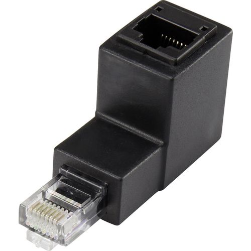 RJ45 mreža adapter cat 5e Nagnuto 90 ° prema dolje [1x RJ45-utikač - 1x RJ45-utičnica] 0.00 m crna Renkforce slika 5