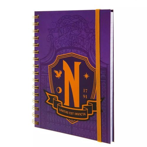 PYRAMID WEDNESDAY (NEVERMORE SHIELD) A5 WIRO NOTEBOOK slika 1