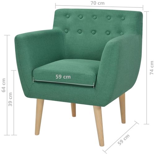 Fotelja od tkanine zelena slika 12
