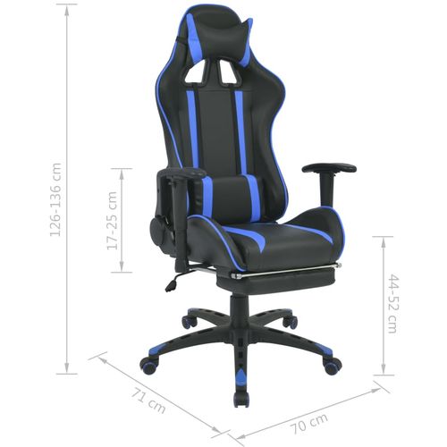 Podesiva igraća uredska stolica s osloncem za noge plava slika 29