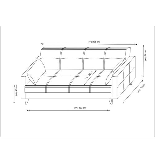 Atelier Del Sofa Kauč na razvlačenje s 3 sjedala SHELBY slika 7