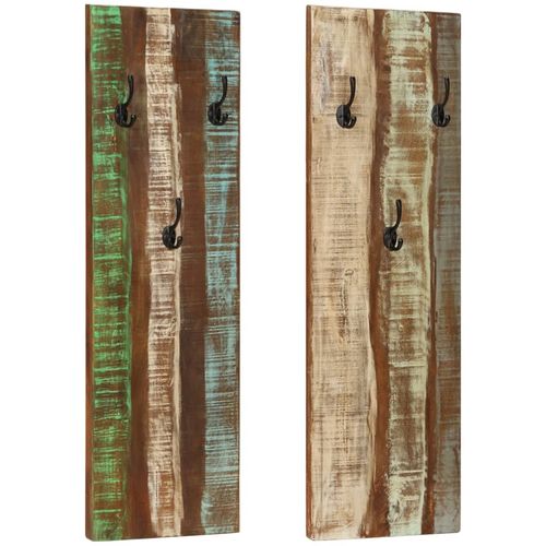 Zidne vješalice za kapute 2 kom 36x3x110 cm od obnovljenog drva slika 1