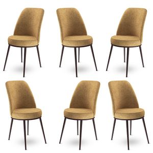 Dexa - Cappuccino, Smeđi Set Stolica (6 Komada)