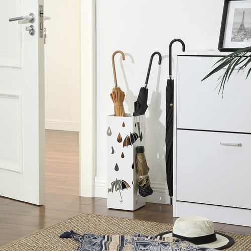 SONGMICS Metal umbrella stand with hooks and drip tray LUC49B slika 5