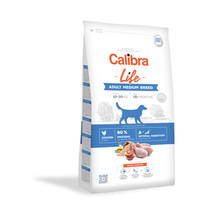 Calibra Dog Life Adult Medium Breed Chicken, potpuna i uravnotežena superpremium hipoalergena dehidrirana hrana odrasle pse srednje velikih pasmina (10–30 kg), 12 kg