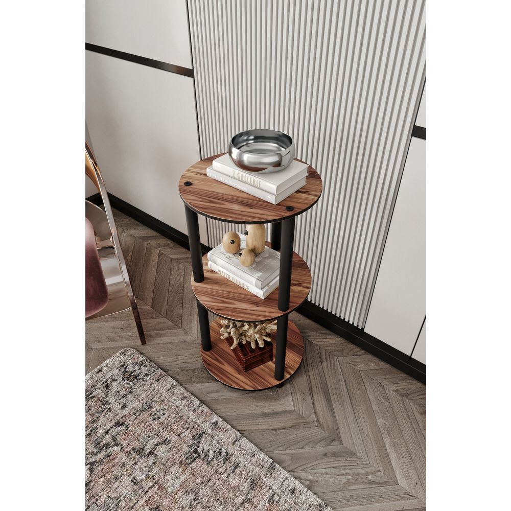  Bookshelf Bookshelf 3 Layer Round, colour Walnut slika 3