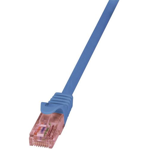 LogiLink CQ2056U RJ45 mrežni kabel, Patch kabel cat 6 U/UTP 2.00 m plava boja vatrostalan, sa zaštitom za nosić 1 St. slika 1