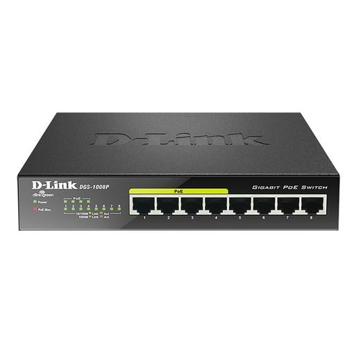 D-Link DGS-1008P/E Neupravljivi Gigabitni Preklopnik slika 1