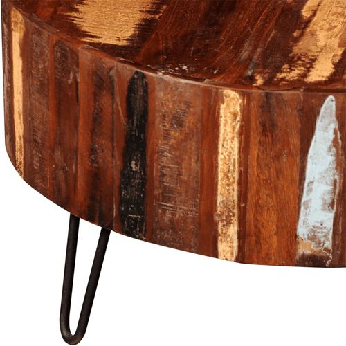 Stolić za kavu od masivnog obnovljenog drva okrugli slika 40