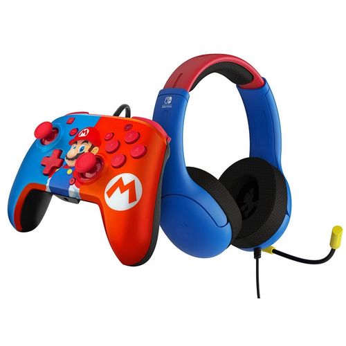 Nintendo Switch Wired Airlite Headset & Rematch Controller Mario Bundle slika 1