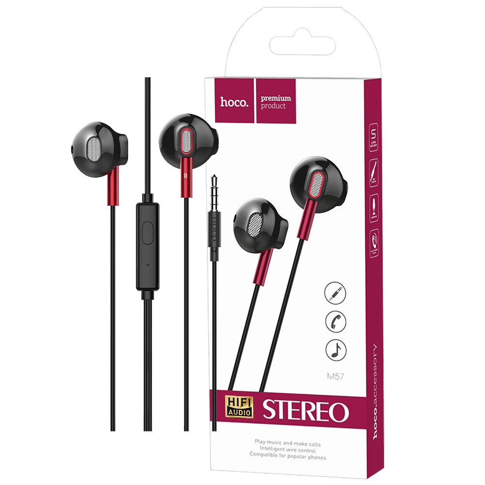 hoco. Slušalice sa mikrofonom, 3.5 mm,dužina kabela 1.2 met, crna - M57 Sky sound, Black slika 1