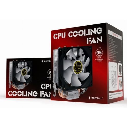 CPU-HURACAN-X60 Gembird UNI kuler 95W 90mm.Fan +/-1600rpm 26dBa LGA 775/115x/1200/AMD slika 4
