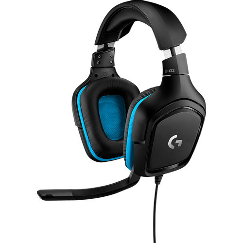 LOGITECH G432 Wired Gaming Headset 7.1 - LEATHERETTE - BLACK/BLUE - USB slika 4