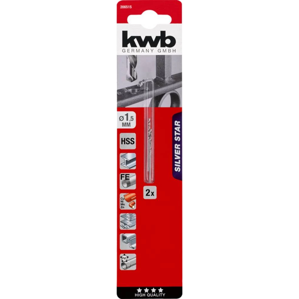 KWB Silver Star Borer za metal 1,5 mm, SB, 2 kom. slika 2