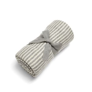 Mamas & Papas Pletena dekica - Grey & White Stripe