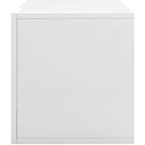 Kutija za pohranu vinilnih ploča sjajna bijela 71x34x36 cm drvo slika 15