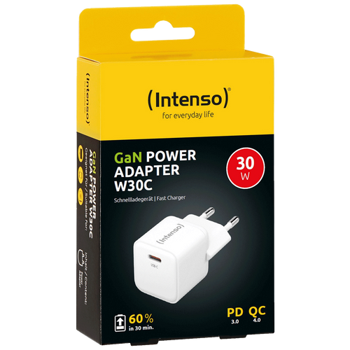 (Intenso) Punjač kućni, brzi, USB-C, 3A, 30W - Power Adapter W30C Gan slika 1