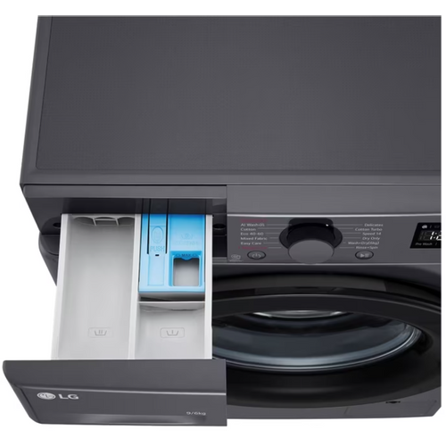 LG F4DR509SBM Mašina za pranje i sušenje veša sa parom, 9/6kg, 1400rpm, AI DD™ tehnologija,55cm, Middle Black slika 7