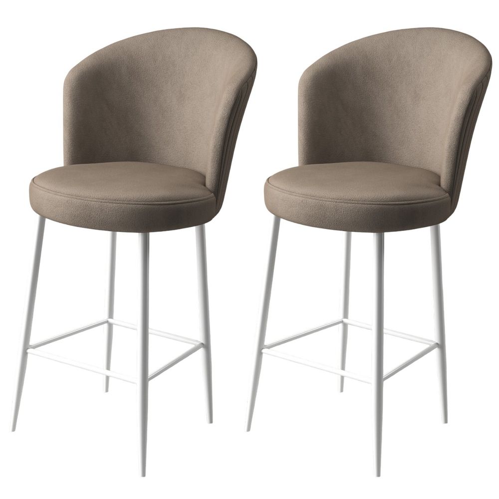 Set od 2 Alte - Cappuccino, Bijeli Bar Stolica slika 1