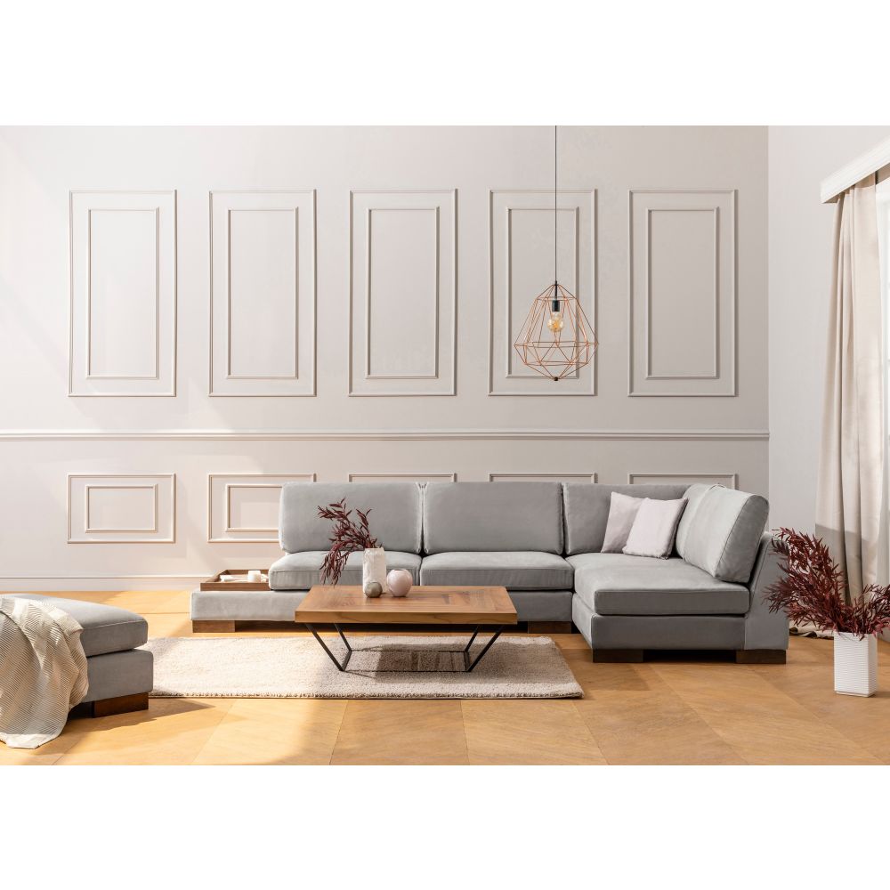 Tulip Ugao Desni Bez Poufa - Svijetlo Siva Ugaona Sofa slika 2