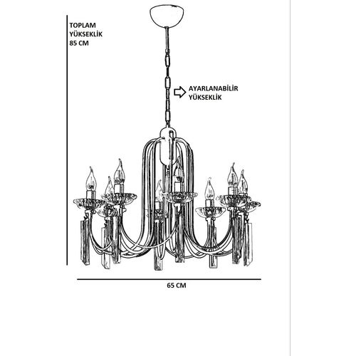 Kontes 8753-2 Chrome Chandelier slika 4