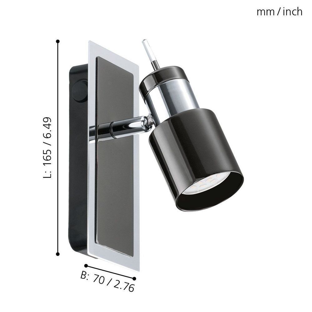 Eglo Davida 1 reflektor/1, led, gu10, 1x5w, 400lm, krom/crna  slika 3