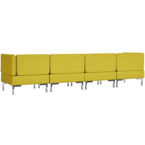 4-dijelni set sofa od tkanine žuti slika 4