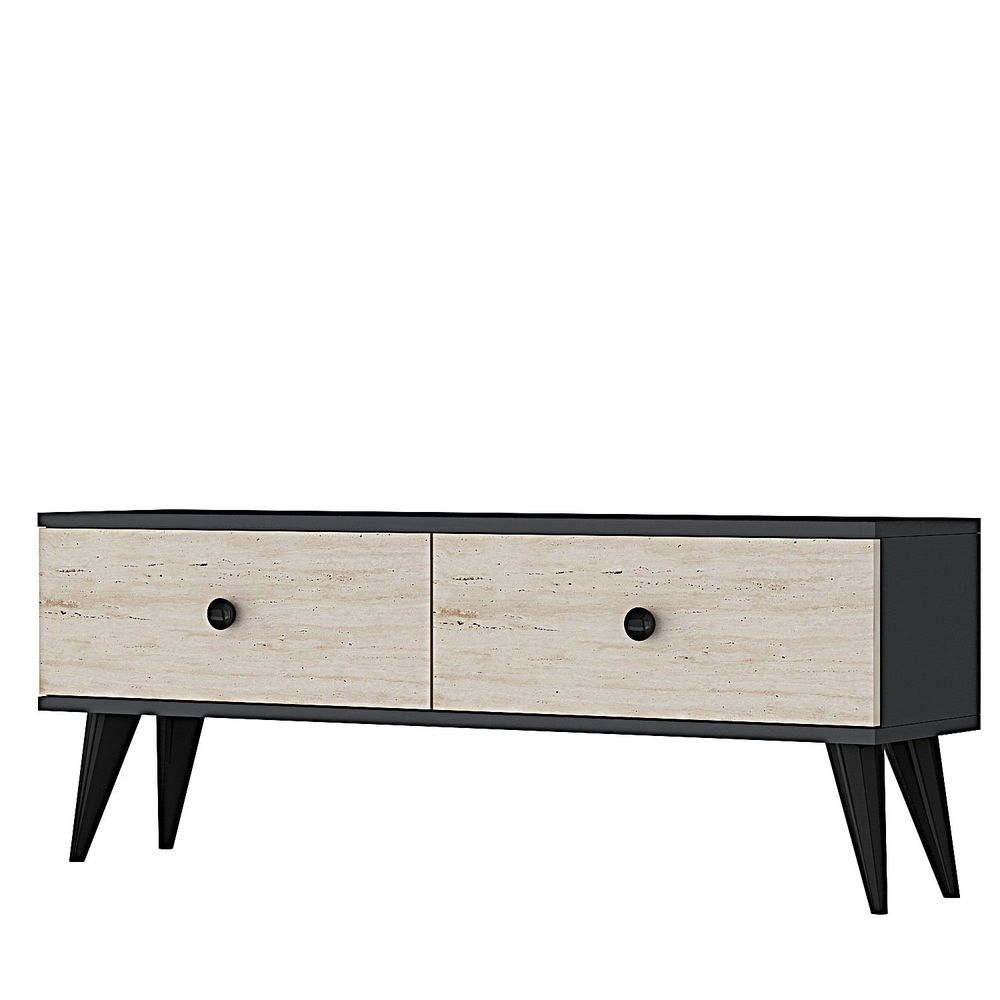 TV stalak Mona 120 - Antracit i Travertin slika 4