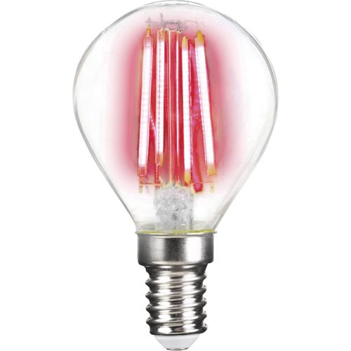 LightMe LM85310 LED Energetska učinkovitost 2021 G (A - G) E14 oblik kapi 4 W crvena (Ø x D) 45 mm x 78 mm filament 1 St. slika 2