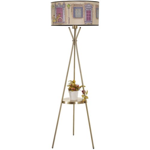 Venedik sehpalı eskitme lambader silindir 01 abajurlu Multicolor Floor Lamp slika 3