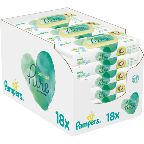 Pampers Aqua Pure Vlažne maramice Kokos 18x42 komada slika 1