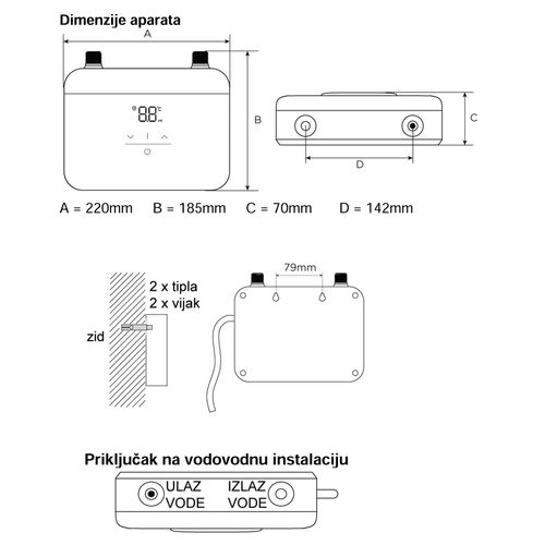 Končar protočni bojler PEGV57MEA2 slika 3