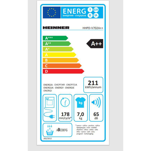 Heinner sušilica sa toplinskom pumpom HHPD-V702A++ slika 2